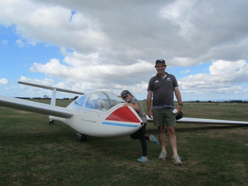 Libby and Will Hokirk after their flight